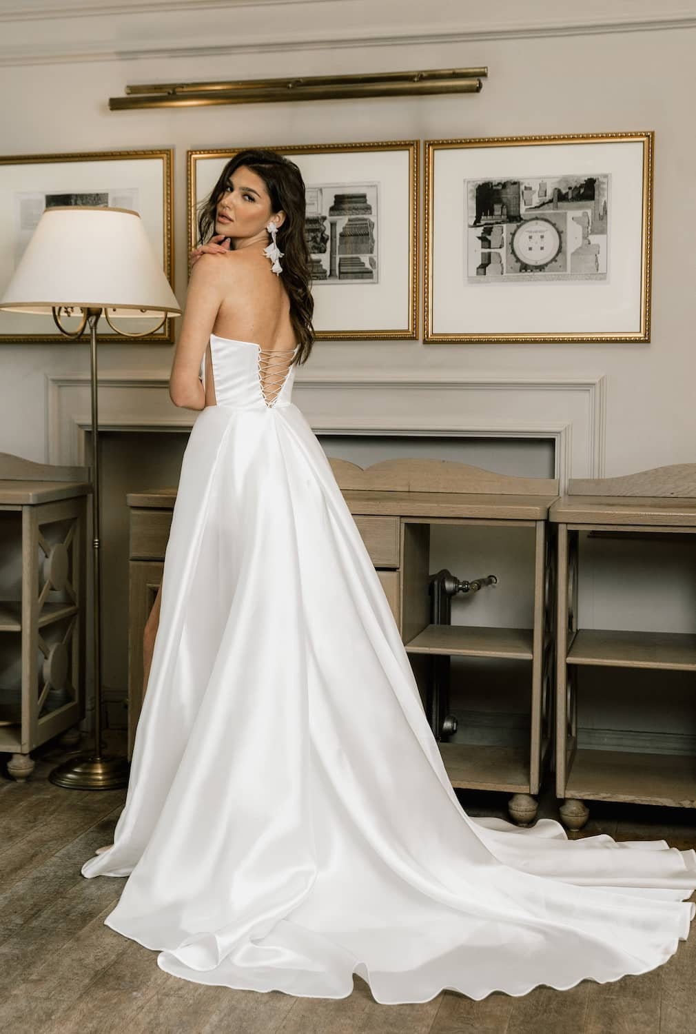 Mini Wedding Dress with Detachable Long Skirt, Luxury Organza Wedding Dress, Sexy Wedding Dress, Short Wedding Dress, White Prom Dress